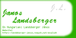 janos landsberger business card
